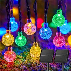 Solar String Lights Outdoor Waterproof, 2-Pack 120 LED 72Ft Total, Solar